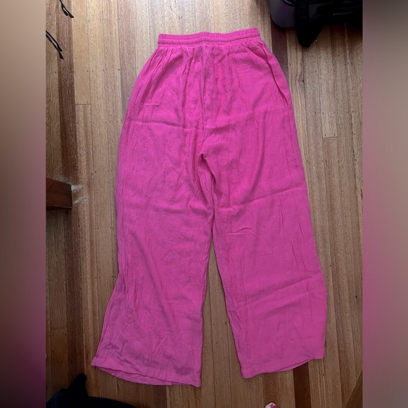 Lulu’s Grab Your Passport Hot Pink Two-Piece Swim Cover-Up Jumpsuit, Medium - Picture 6 of 12